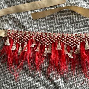Elegant Red and Gold Tassel Trim